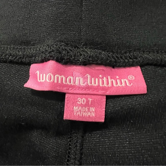 Woman Within Womens Plus Tall Pants 30T Black Pull On Stretch Rayon Blend N9 - Picture 5 of 5